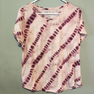 3/$10 Sonoma Everyday Tee Size L Pink & Maroon Tie Die Design